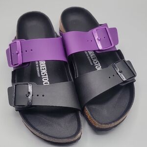 Birkenstock Arizona Purple and Black Sandals Size 38